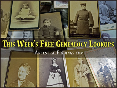 This Week’s Free Genealogy Lookups (September 21)