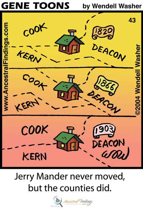 Jerry Mander Never Moved, but the Counties Did (Genetoons #43)